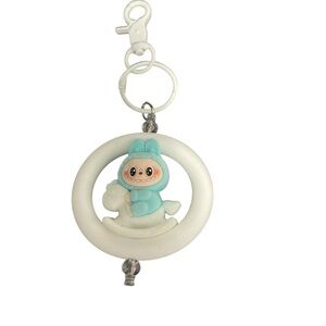 Labubu CutBlue and White Keychain or Bag Charm